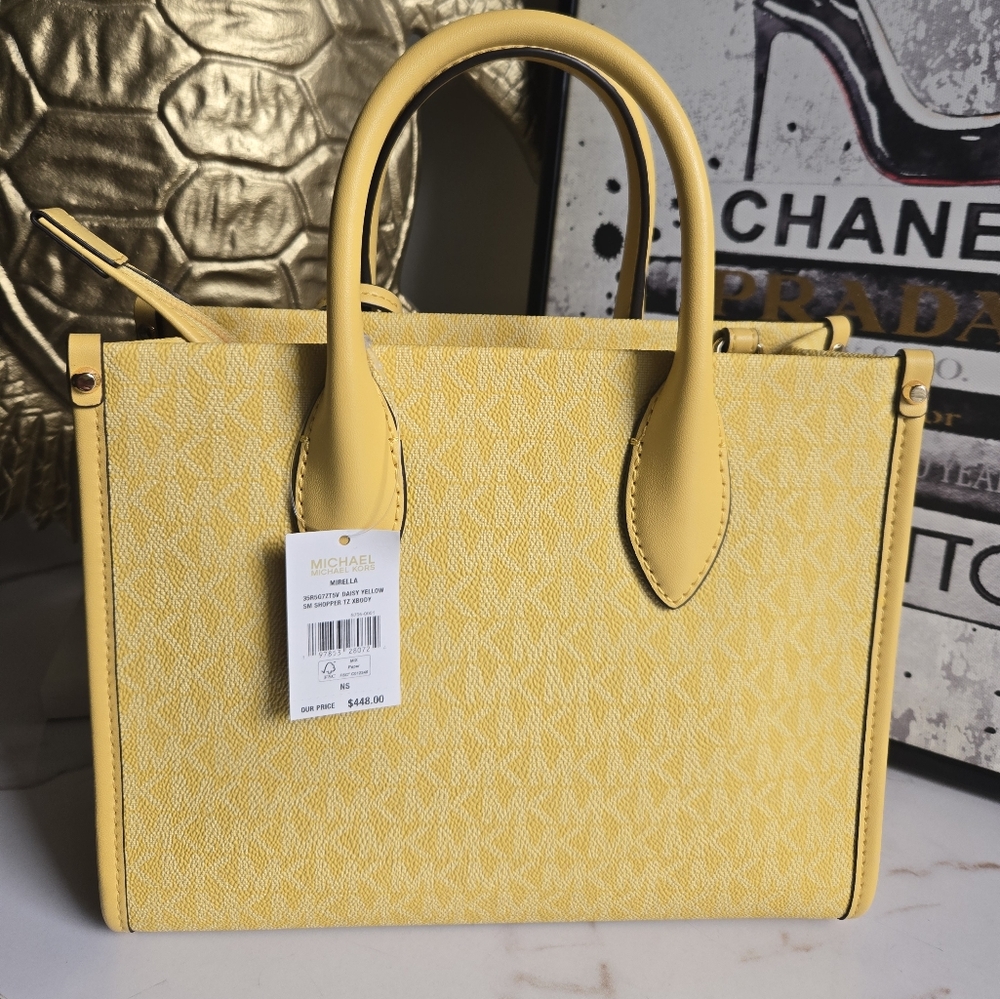 Michael Kors Mirella Signature Crosdbody Satchel Bag With Strap - Picture 3 of 10